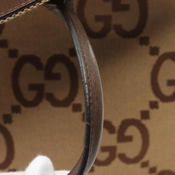 Gucci Jumbo GG Tote Bag Canvas Leather Beige Brown - Picture 7 of 7
